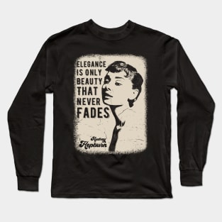 Vintage Distressed Audrey Hepburn Long Sleeve T-Shirt